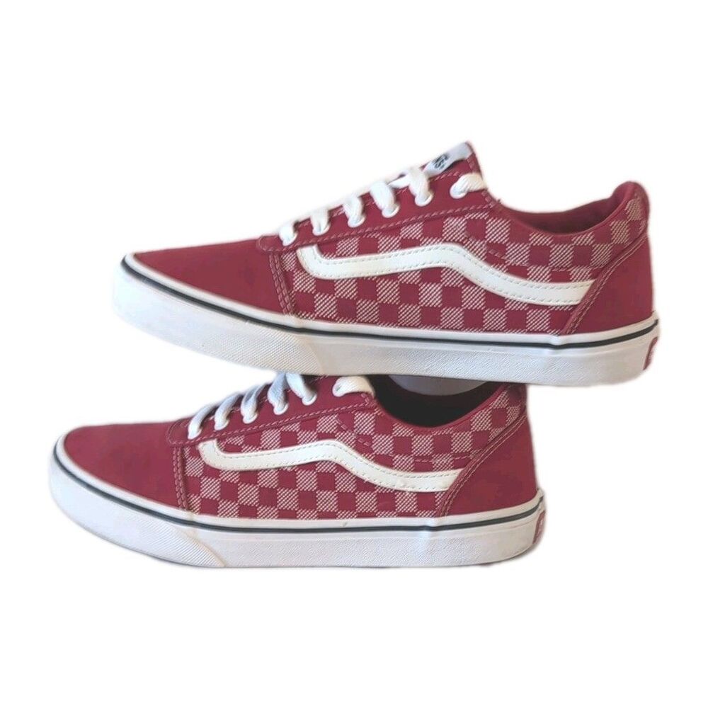 VANS Red Checkerboard Skater Sneakers Unisex, Low Top, Lace-Up - Picture 4 of 8